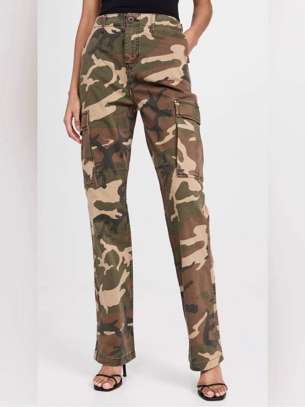 Good American Tan & Brown Camo Jeans 24